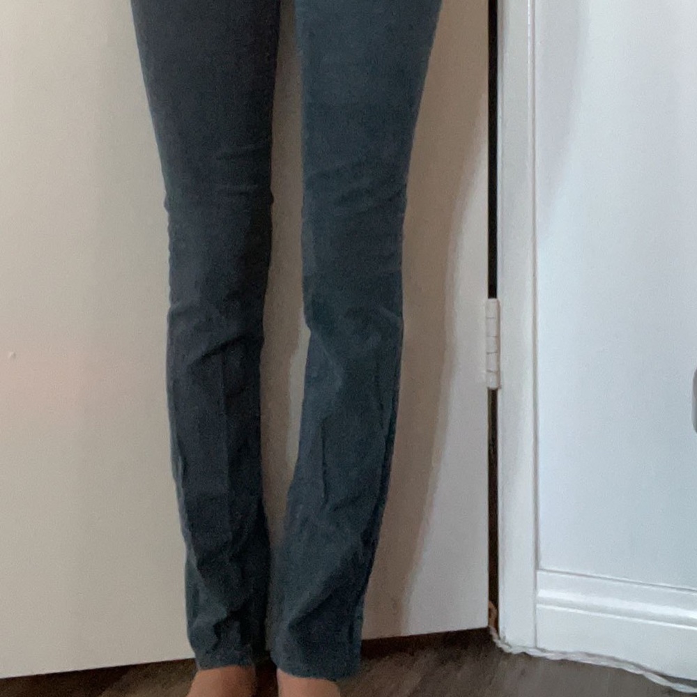 Green, Ribbed, Mid-Rise Bottoms